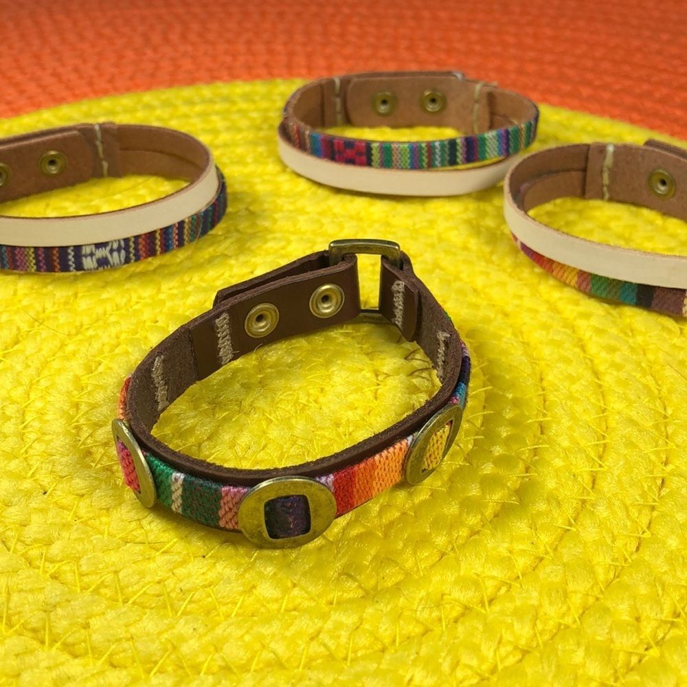 🌟NEW✨ leather and fabric handmade cuffs